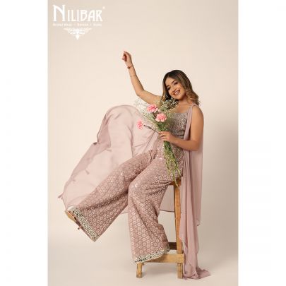 Mauve Georgette Palazzo Set