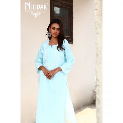 Light Blue Cotton Kurti