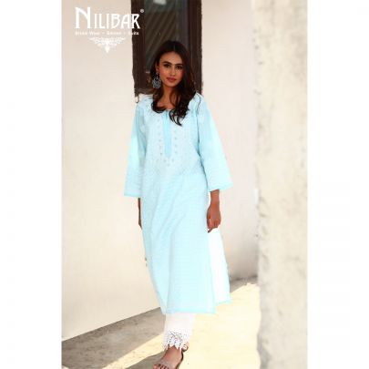 Light Blue Cotton Kurti