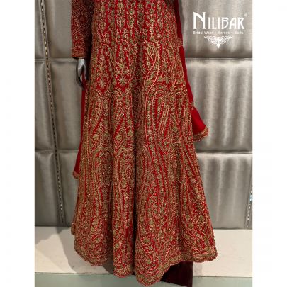 Tomato Red Georgette Long Length Anarkali