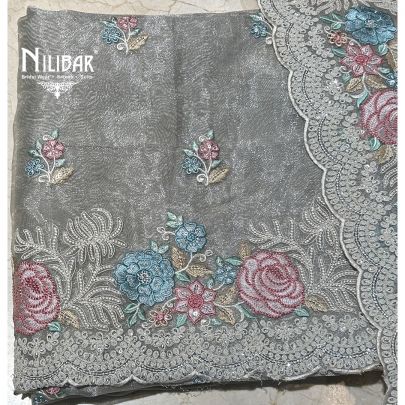 Gray Lamé Silk Unstitched Suit