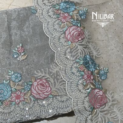 Gray Lamé Silk Unstitched Suit
