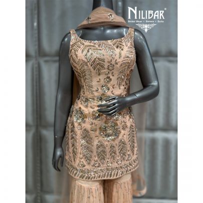 Peach Georgette Sharara Suit
