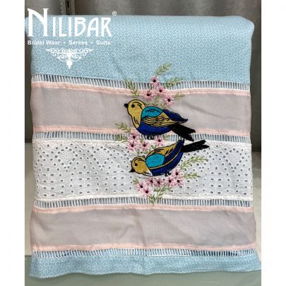 Sky Blue Pakistani Unstitched Suit