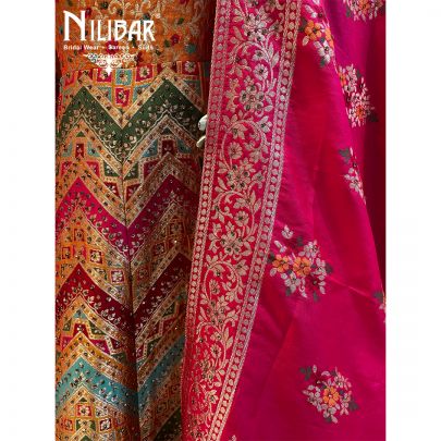 Multicolor Banarasi Silk Anarkali Suit
