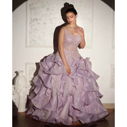 Lavender Organza and Tissue Gown