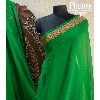 Forest Green Georgette Saree