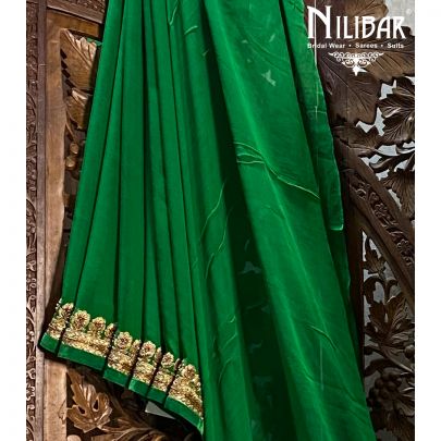 Forest Green Georgette Saree