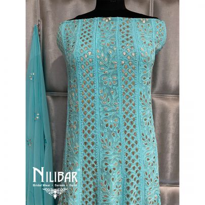 Sky Blue Georgette Semi Stitch Anarkali