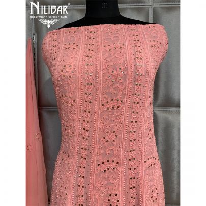 Light Pink Georgette Semi Stitch Aanarkali