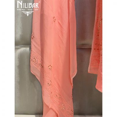 Light Pink Georgette Semi Stitch Aanarkali