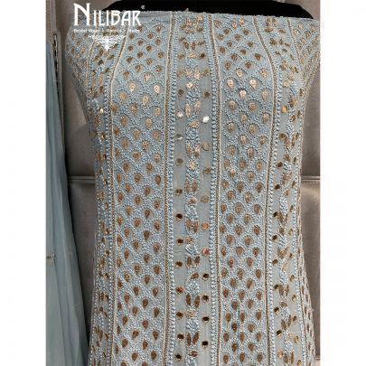 Light Blue Georgette Semi Stitched Anarkali