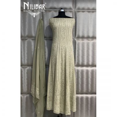 Light Blue Georgette Semi Stitched Anarkali