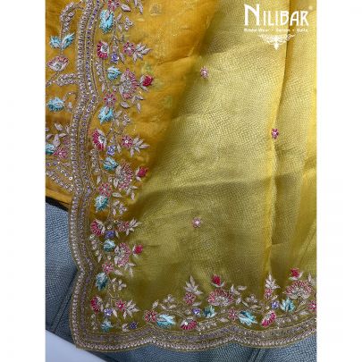 Honey Organza Unstitched Suit