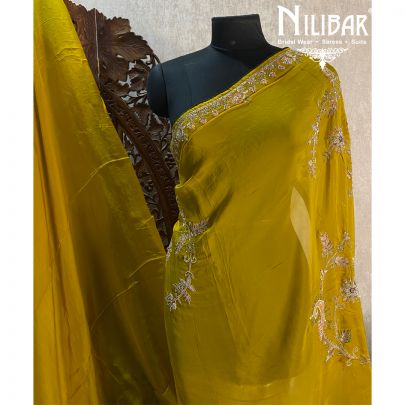 Pickle Green Georgette Saree