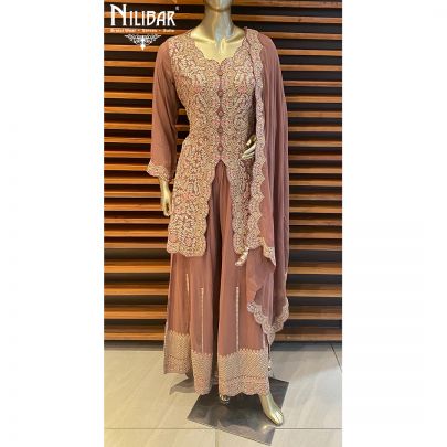 Blush Pink Georgette Palazzo Suit