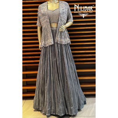 Fossil Crepe Lehenga