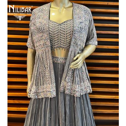 Fossil Crepe Lehenga