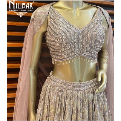 Grey Net(Top) Georgette (Skirt) Lehenga