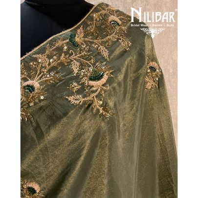 Oak Green Georgette Saree
