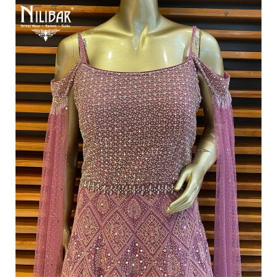 Ombré Purple Georgette Gown