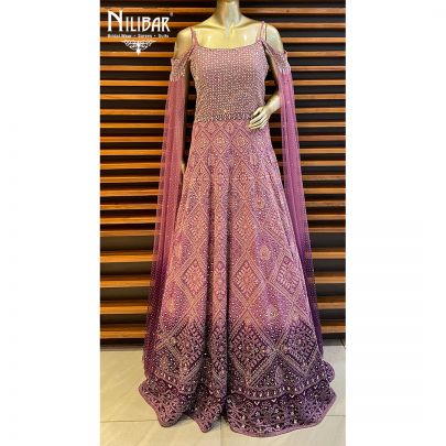 Ombré Purple Georgette Gown