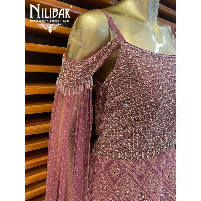 Ombré Purple Georgette Gown
