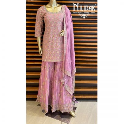 Violet Chinon Garara Suit Set
