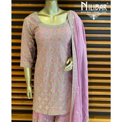 Violet Chinon Garara Suit Set
