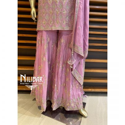 Violet Chinon Garara Suit Set
