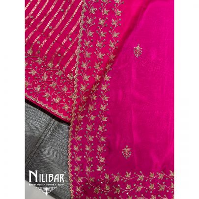Rani Pink Georgette Unstitched Suit
