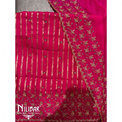 Rani Pink Georgette Unstitched Suit