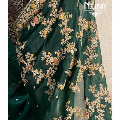 Dark Green Georgette Saree
