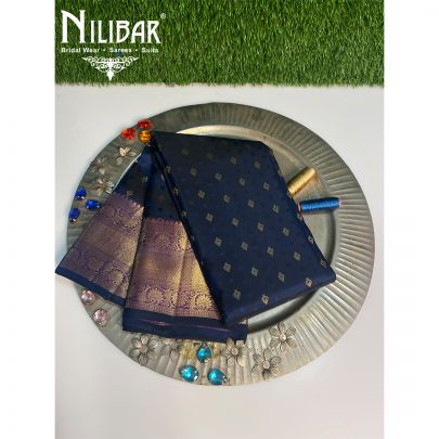 Navy Blue Silk Kanjivaram Saree