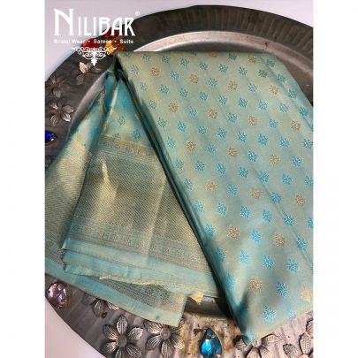 Sea Green Silk Kanjivaram Saree