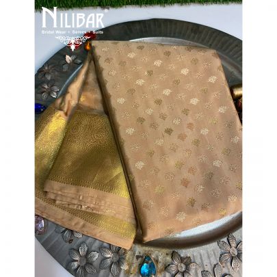 Beige Silk Kanjivaram Saree