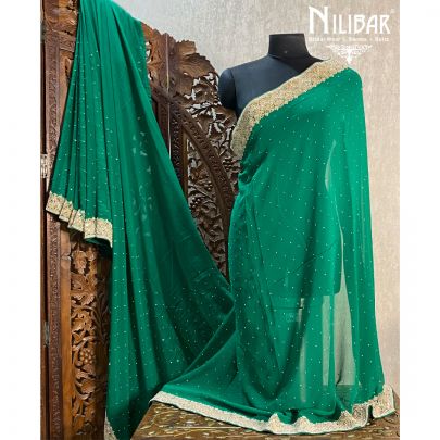 Teal Green Georgette Saree