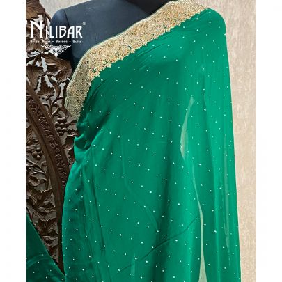 Teal Green Georgette Saree