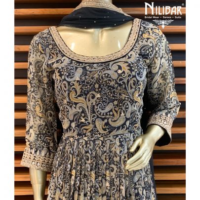 Black Printed Georgette Anarkali