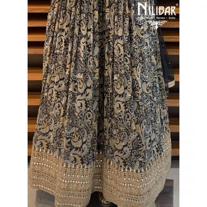 Black Printed Georgette Anarkali