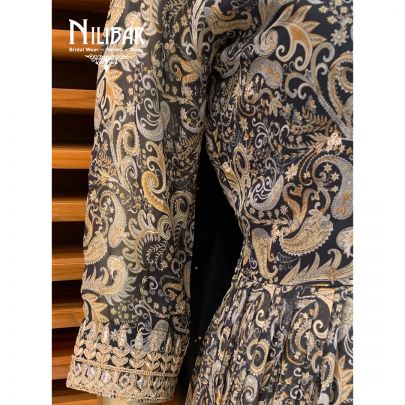 Black Printed Georgette Anarkali