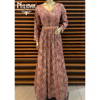 Onion Printed Georgette Anarkali