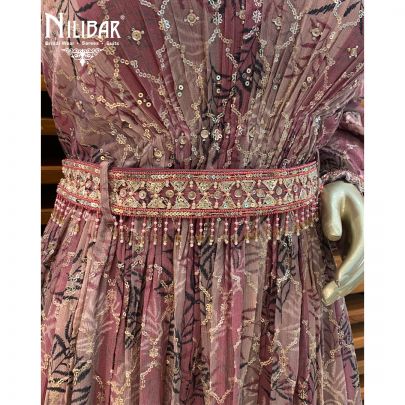 Onion Printed Georgette Anarkali