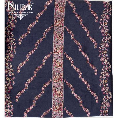 Slate Blue Organic Silk Unstitched Suit