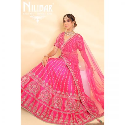 Rani Pink Silk Bridal Lehenga