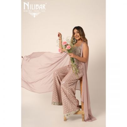 Mauve Georgette Palazzo Set