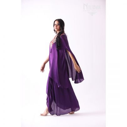 Egg Plant Purple Satin Straight Pant Suit