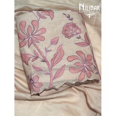 Beige Mul Cotton Unstitched Suit