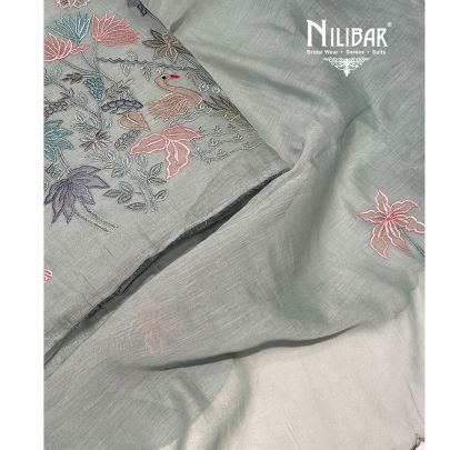 Powder Blue Mul Cotton Unstitched Suit