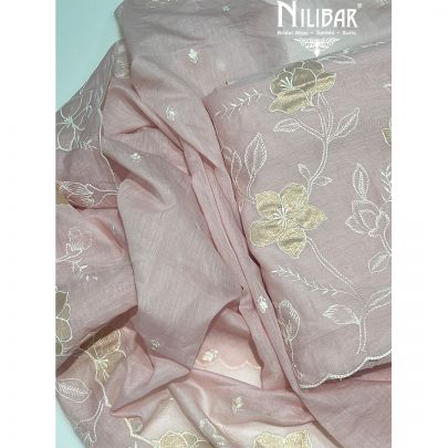 Powder Blue Mul Cotton Unstitched Suit